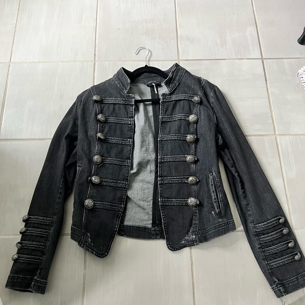 Free People Denim Military Style Jacket. L. Unworn.